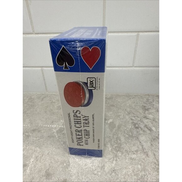 New Set of 88 Jax Professional Alanite Poker Chips, Stackable Tray from 1982 - Picture 5 of 6